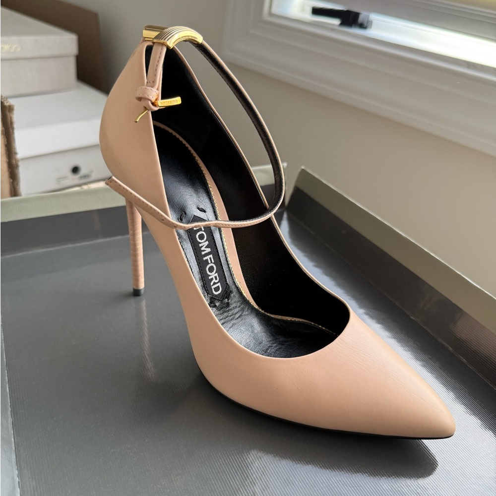 Tom Ford Nude Heels with Gold Accent